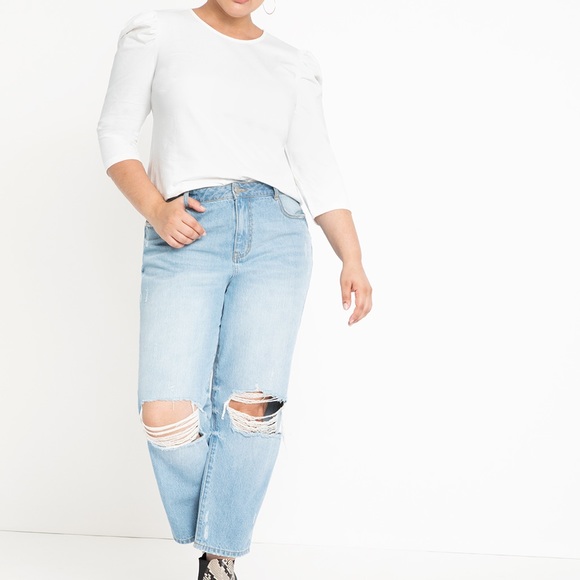 Eloquii Dramatic Puff Sleeve Tee - Picture 1 of 5